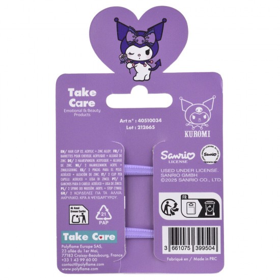 Hello Kitty Kuromi pack 2 hair clips 12 Τεμ.