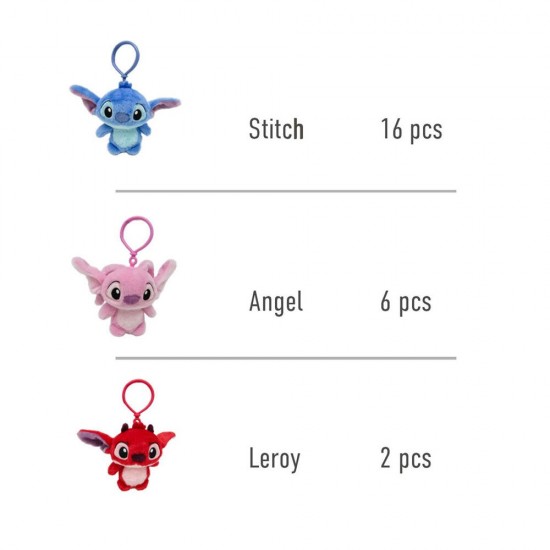 Disney Stitch assorted plush keychain 24 Τεμ.