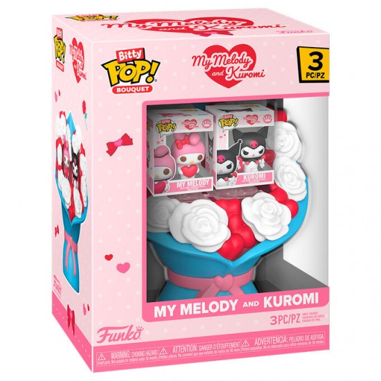 Bitty POP Bouquet figure Hello Kitty My Melody and Kuromi Valentines day