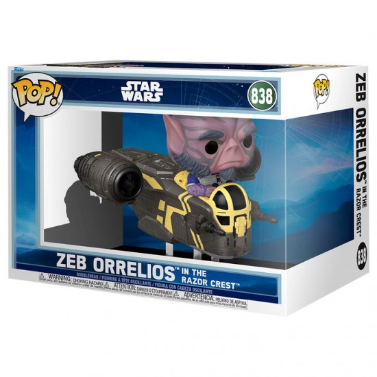 POP figure Rides Deluxe Star Wars Mandalorian & Grogu Zeb Orrelios in the Razor Crest