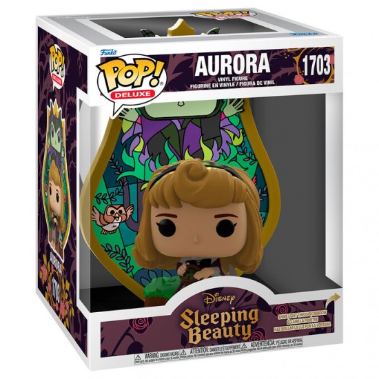 POP figure Deluxe Disney Slepping Beauty Aurora Maleficent Stained Glass