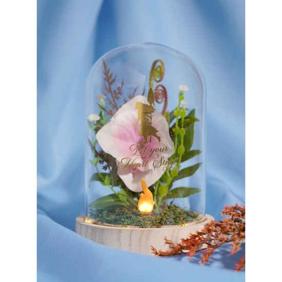 Disney Princess Vaiana Moana florals in a clonche with neon light