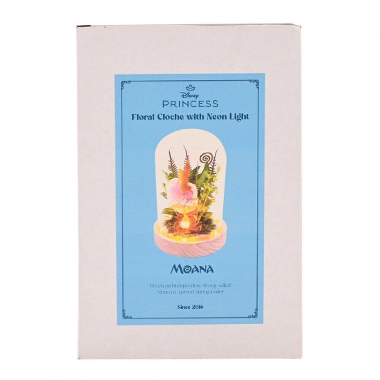 Disney Princess Vaiana Moana florals in a clonche with neon light