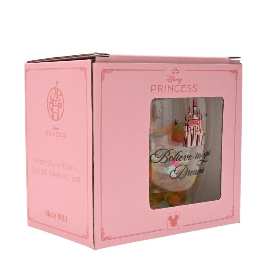 Disney Princess floral decorative glass mug