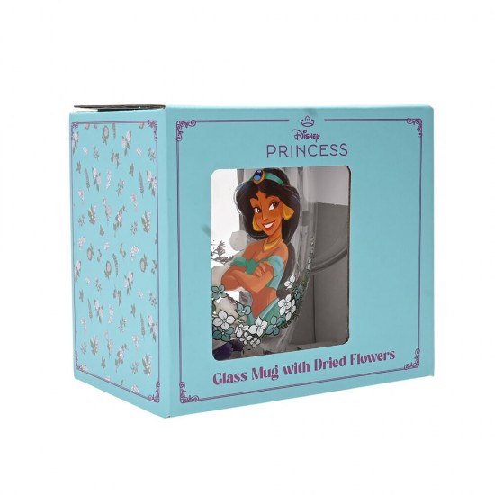 Disney Princess Jasmine floral decorative glass mug