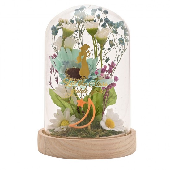 Disney Princess Jasmine florals in a clonche with neon light