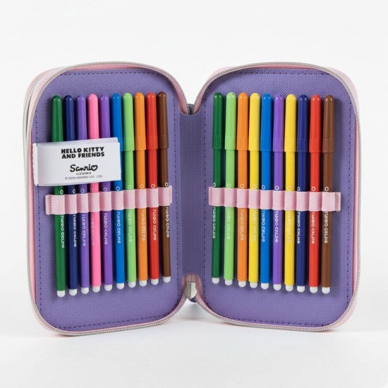 Hello Kitty Kuromi triple pencil case