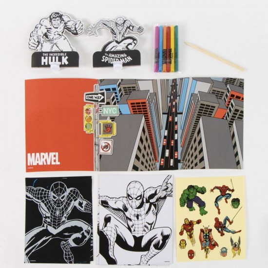 Marvel Spiderman Colouring backpack set