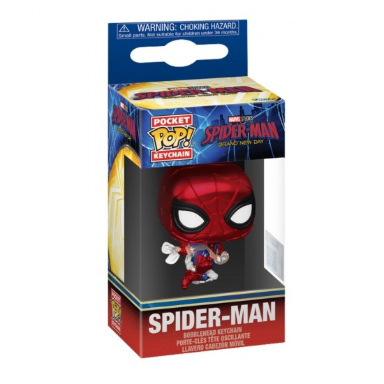 Pocket POP Keychain  Marvel Spider-Man Brand New Day Spider-Man Metallic