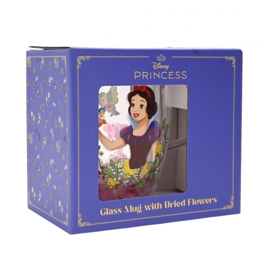 Disney Snow White floral decorative glass mug