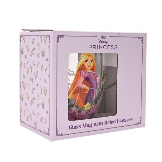 Disney Rapunzel floral decorative glass mug