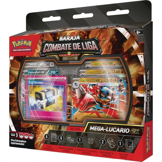 Spanish Pokemon Combate de Liga de Mega-Lucario ex de JCC Collectible card game 6 Τεμ.