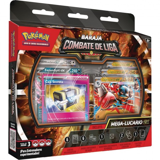 Spanish Pokemon Combate de Liga de Mega-Lucario ex de JCC Collectible card game 6 Τεμ.