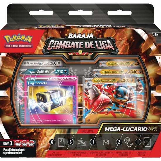 Spanish Pokemon Combate de Liga de Mega-Lucario ex de JCC Collectible card game 6 Τεμ.