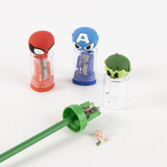 Marvel Avengers assorted pencil sharpener with container 24 Τεμ.