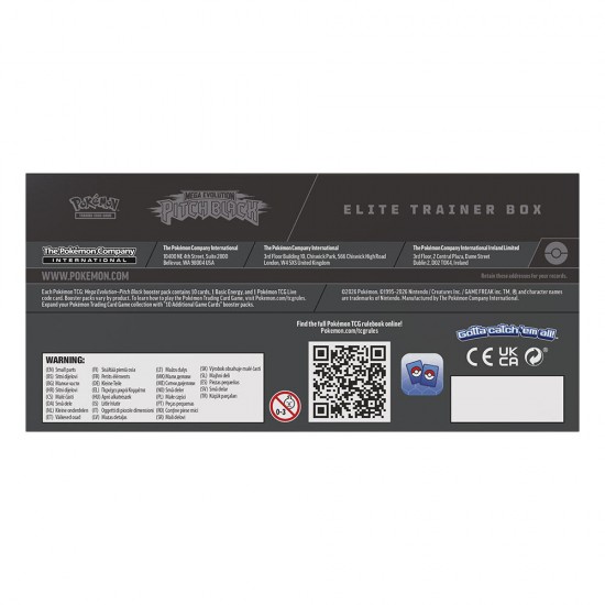 English Pokemon Pitch Black Mega Evolution Expansion Elite Trainer Card game case 10 Τεμ.