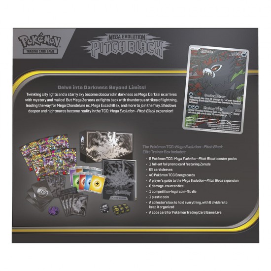 English Pokemon Pitch Black Mega Evolution Expansion Elite Trainer Card game case 10 Τεμ.