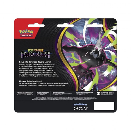 English Pokemon Pitch Black Mega Evolution Expansion pack of card games 3 envelopes 12 Τεμ.