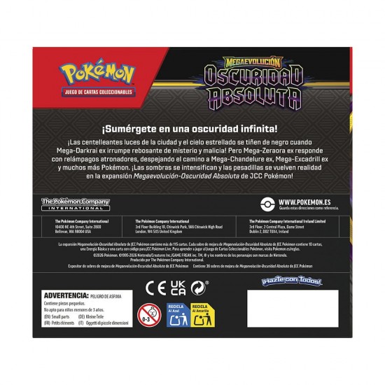 Spanish Pokemon Absolute Darkness Mega Evolution Expansion card game 72 Τεμ.
