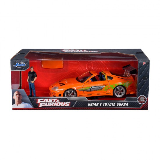 Fast & Furious Toyota Supra car + Brian figure set
