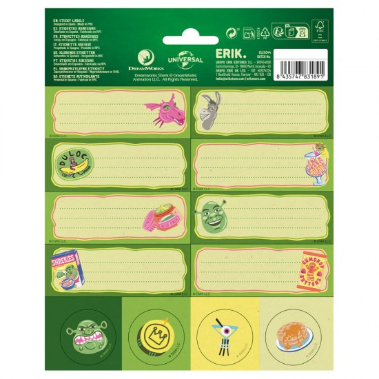 Shrek adhesive labels 10 Τεμ.