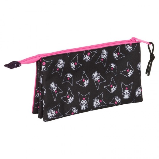 Hello Kitty Kuromi triple pencil case
