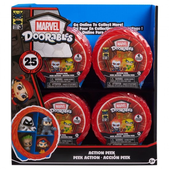 Doorables Marvel Action Mini Peek Series 3 assorted Capsule surprise 4 figures 12 Τεμ.