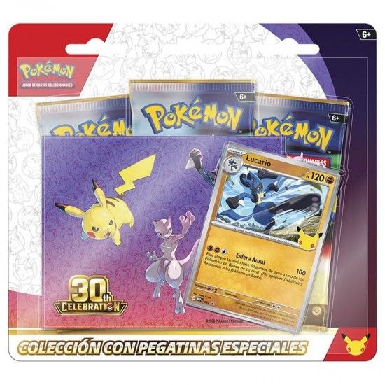 Spanish Pokemon 30 Anniversary Tech Sticker assorted Card game 12 Τεμ.