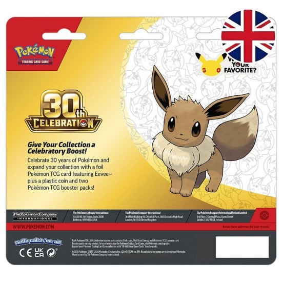 English Pokemon 30 Anniversary Blister pack cards 12 Τεμ.