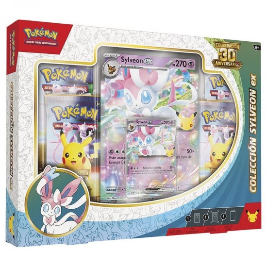 Spanish Pokemon 30 Anniversary Sylveon / Greninja Card blister 6 Τεμ.