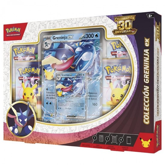 Spanish Pokemon 30 Anniversary Sylveon / Greninja Card blister 6 Τεμ.