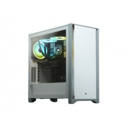 CORSAIR 4000D MID TOWER WHITE WITH TEMPERED GLASS - GAMING CASE