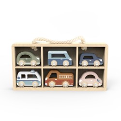 Συλλογή 6 Ξύλινων Οχημάτων 29,5x3,5x16 cm