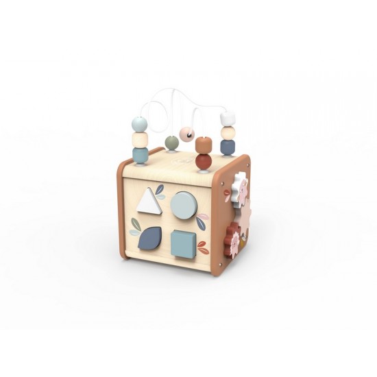 Ξύλινος Κύβος 5 Δραστηριοτήτων 20x20x34 cm