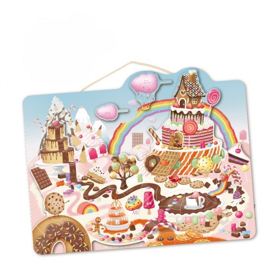 Ξύλινο Μαγνητικό παζλ Ζαχαρωτά 48 τεμ 5+ 42x33x1 cm