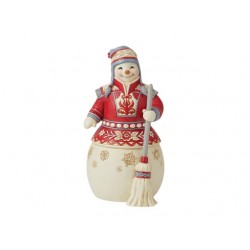 Nordic Noel Snowman with Broom 20 cm