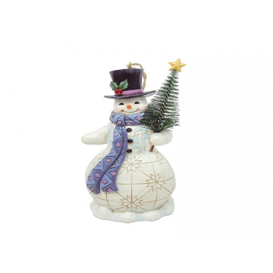 Snowman with Sisal Tree Hanging Ormanent 12 cm