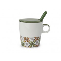 Cup With Spoon Dark Green Infusion Tea for two 330 ml