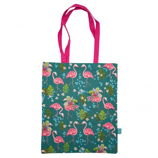 Τσάντα Πολύχρωμη Πάνινη Flamant Rose Recto Verso 44 cm