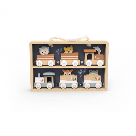 Συλλογή 6 Ξύλινων Τρένων 27,8x3,6x18 cm