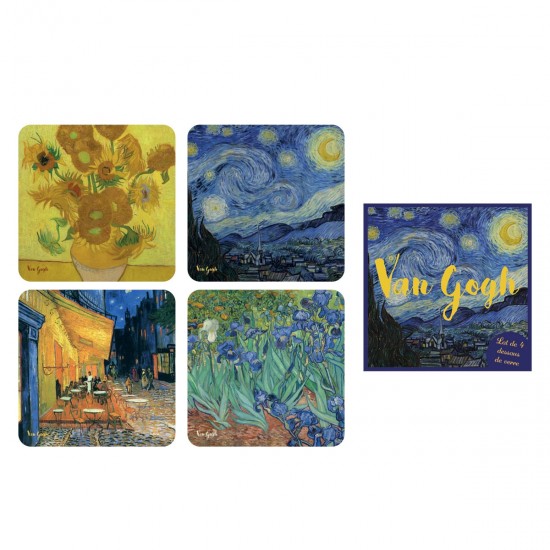 Σετ 4 Σουβέρ Van Gogh 10x10 cm