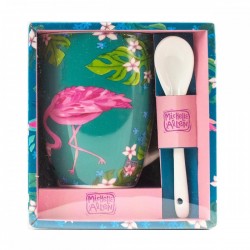 Κούπα Με Κουταλάκι Flamingo 300 ml 13x12 cm