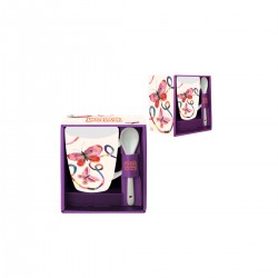 Κούπα Με Κουταλάκι Espresso Butterfly 150 ml 7x6 cm