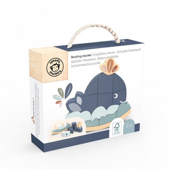 Ξύλινη Φάλαινα εξισορρόπησης και συντονισμού 16,6x3x15,3 cm