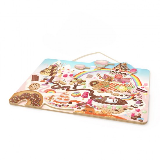 Ξύλινο Μαγνητικό παζλ Ζαχαρωτά 48 τεμ 5+ 42x33x1 cm