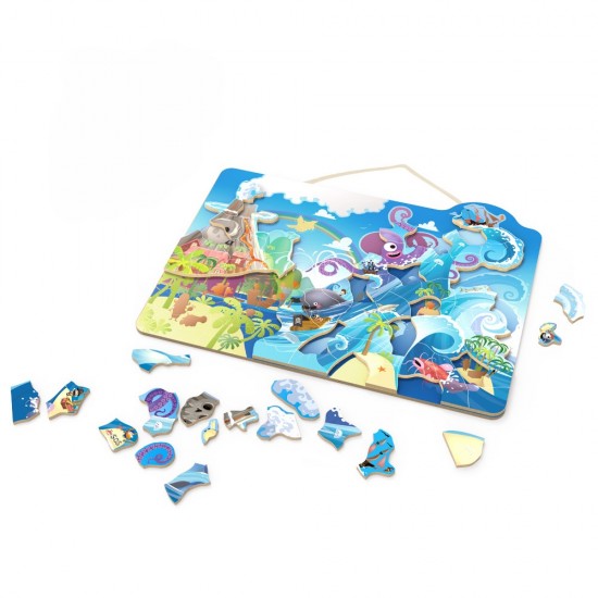 Ξύλινο Μαγνητικό παζλ Πειρατές 100 τεμ 6+ 42x33x1 cm