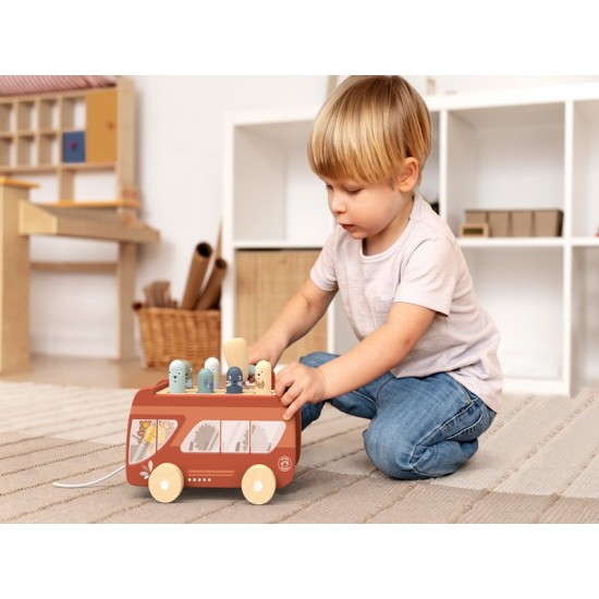 Ξύλινο Λεωφορείο με σφυρί αντιστοίχισης 20,7x10,7x14,1 cm