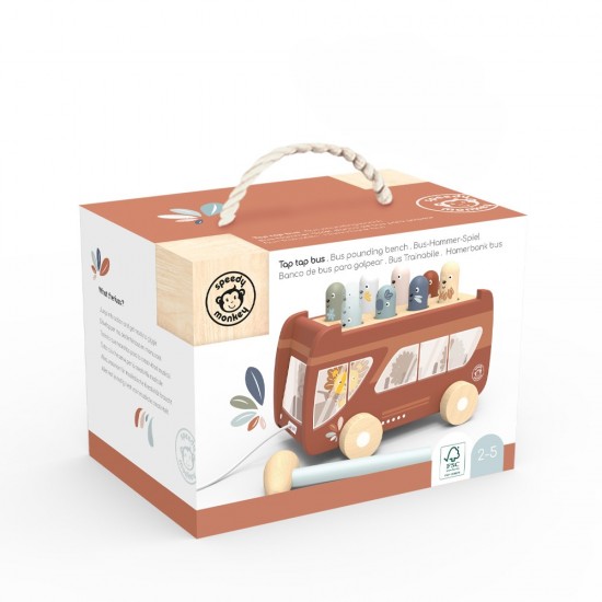 Ξύλινο Λεωφορείο με σφυρί αντιστοίχισης 20,7x10,7x14,1 cm