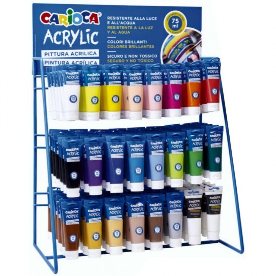ΧΡΩΜΑΤΑ ΑΚΡΥΛΙΚΑ CARIOCA 75ml  stand 144τεμ.
