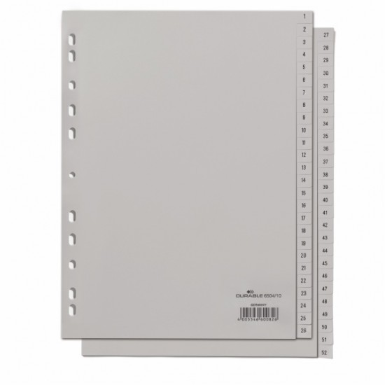 ΕΥΡΕΤΗΡΙΑ ΚΛΑΣΕΡ ΠΛΑΣΤΙΚΑ DURABLE ΑΡΙΘΜΩΝ ΓΚΡΙ 1-52